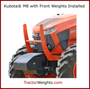 Image Kubota M8 with Front Weights Installed