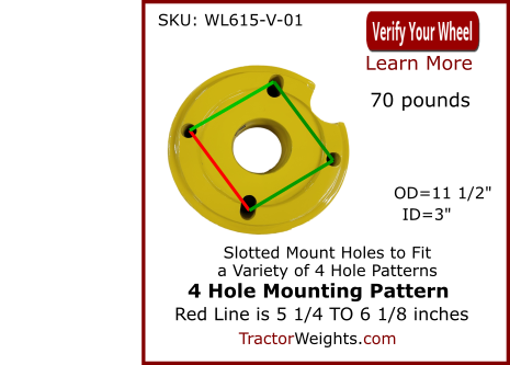 WL615 Wheel Weight Mounting Pattern Image